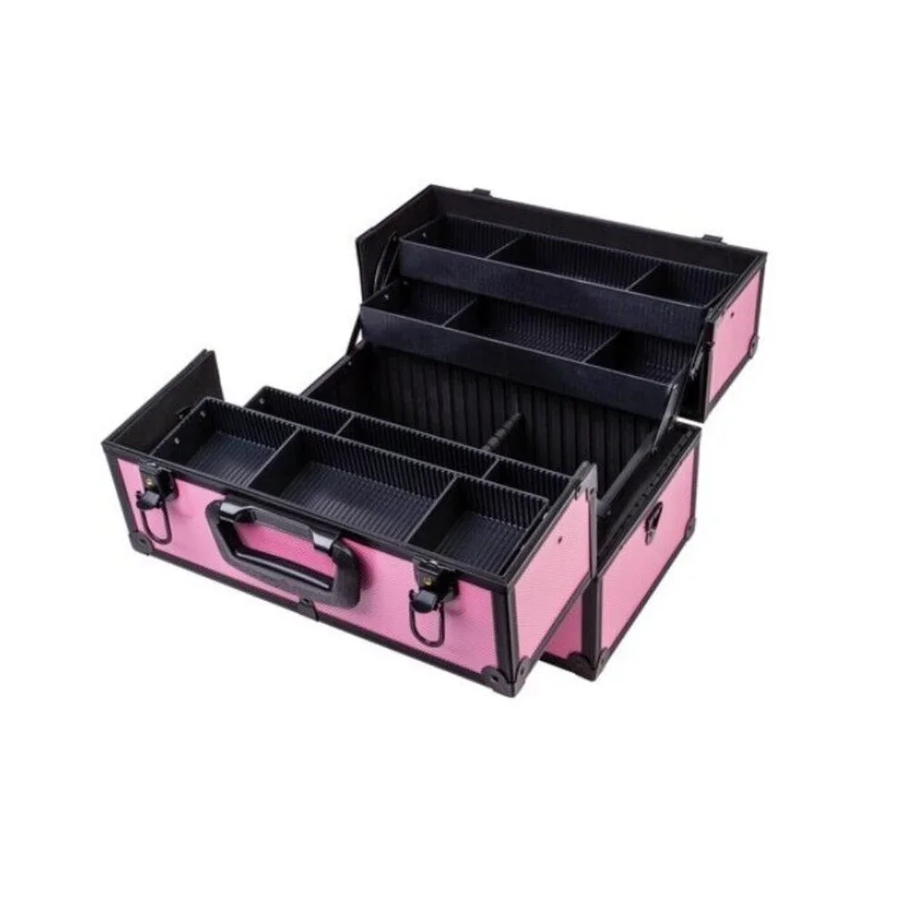 SHANY Essential Pro Makeup Train Case + Shoulder Strap, Pink & Black